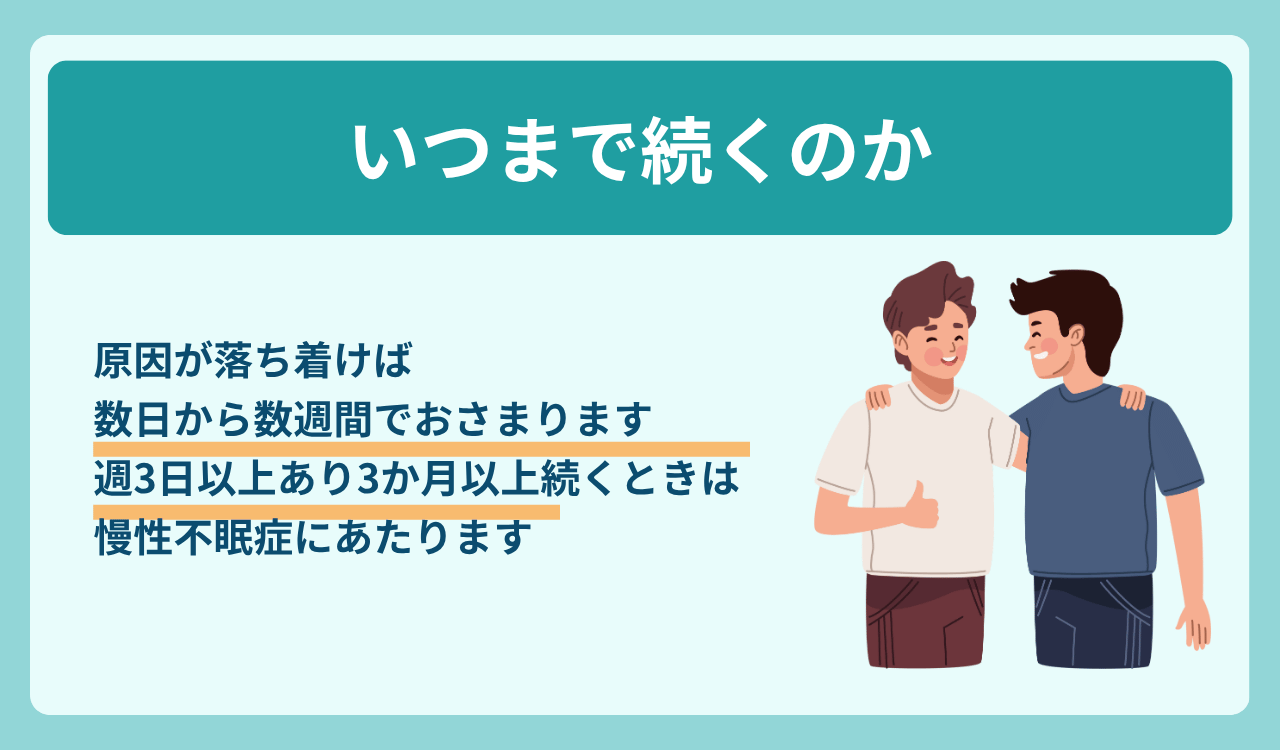 ストレスによる不眠が続く期間