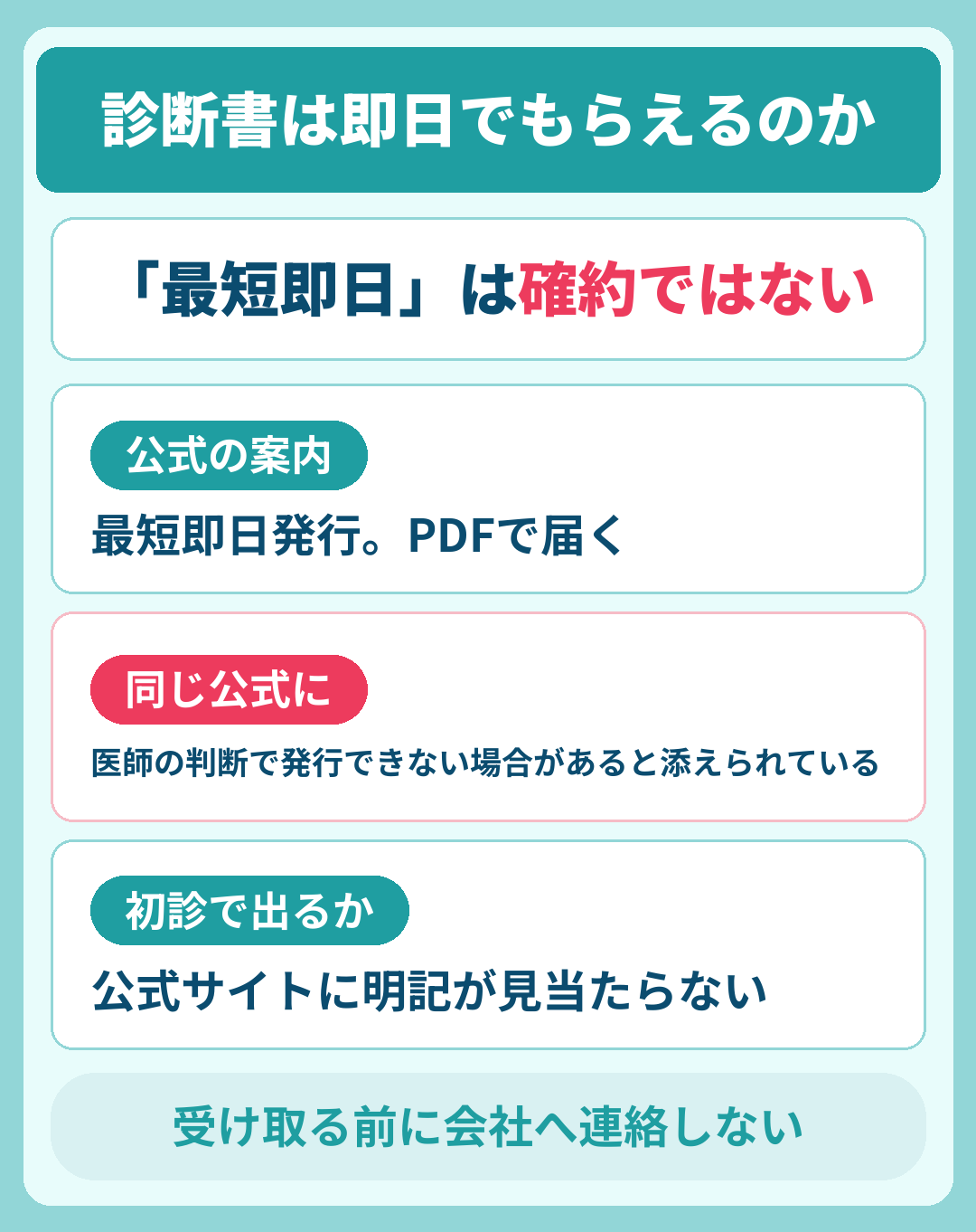 エニキュアの診断書は即日でもらえるのか