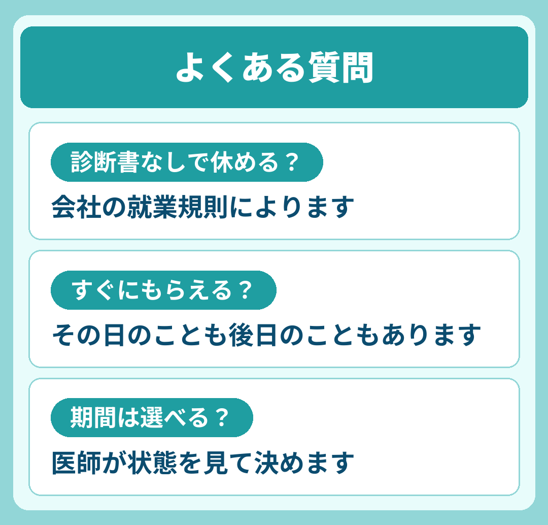 休職の診断書に関するよくある質問