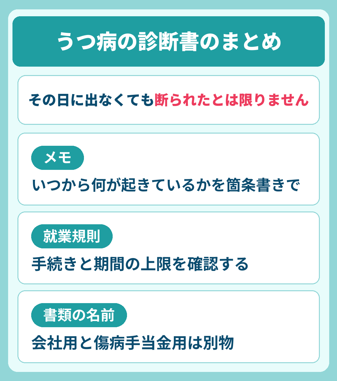 うつ病の診断書のまとめ