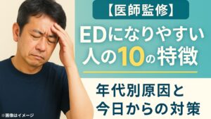 【医師監修】EDになりやすい人の10特徴｜年代別原因と今日からの対策
